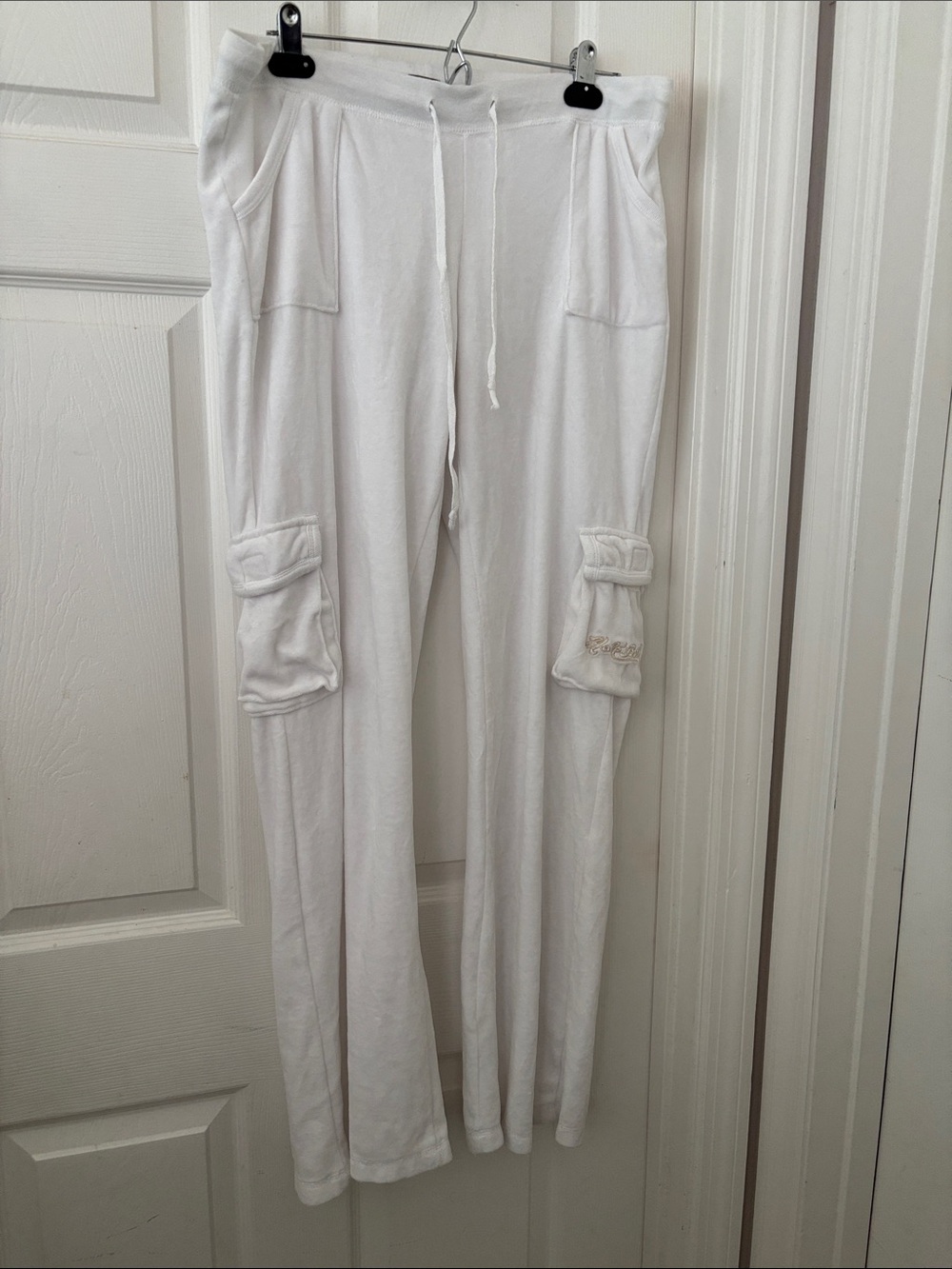 Hale Bob White Drawstring Cargo Lounge Pants
